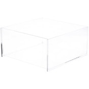 Plymor Clear Acrylic Square Open Top Merchandise Display Tray, 12" W x 12" D x 6" H