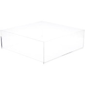 Plymor Clear Acrylic Square Open Top Merchandise Display Tray, 18" W x 18" D x 6" H