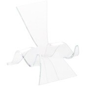 Plymor Clear Acrylic Wave Display Easel, 3.5" H x 2.75" W x 3.5" D