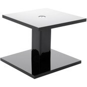 Plymor Black Acrylic Square Barbell Pedestal Display Riser, 2.25" H x 3" W x 3" D (3/16" thick)