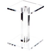 Plymor Clear Acrylic Square Barbell Pedestal Display Riser 4.375" H x 3" W x 3" D (3/16" thick)