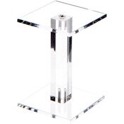Plymor Clear Acrylic Square Barbell Pedestal Display Riser 4.375" H x 3" W x 3" D (3/16" thick)