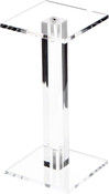Plymor Clear Acrylic Square Barbell Pedestal Display Riser, 6.375" H x 3" W x 3" D