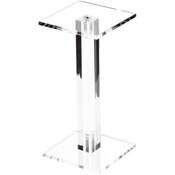 Plymor Clear Acrylic Square Barbell Pedestal Display Riser, 8.375" H x 3" W x 3" D (3/16" thick)