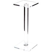 Plymor Clear Acrylic Square Barbell Pedestal Display Riser, 10.5" H x 4" W x 4" D (1/4" thick)