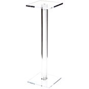 Plymor Clear Acrylic Square Barbell Pedestal Display Riser, 12.5" H x 4" W x 4" D (1/4" thick)