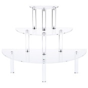 Plymor Clear Acrylic Three-Tiered Half-Round Display Shelves, 14" H x 18" W x 9" D