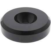 Plymor Black Acrylic Round Display Base with Indented Circle to Hold Egg, Marble, Ball or Sphere, 3" W x 3" D x 0.75" H (1.5" Circle)