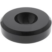 Plymor Black Acrylic Round Display Base with Indented Circle to Hold Egg, Marble, Ball or Sphere, 3" W x 3" D x 0.75" H (1.5" Circle)