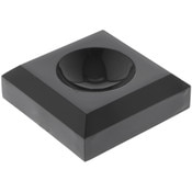 Plymor Black Acrylic Square Display Base with Indented Circle to Hold Egg, Marble, Ball or Sphere, 1.25" W x 1.25" D x 0.375" H (0.75" Circle)