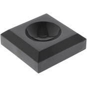 Plymor Black Acrylic Square Display Base with Indented Circle to Hold Egg, Marble, Ball or Sphere, 1.25" W x 1.25" D x 0.375" H (0.75" Circle)