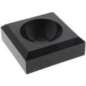 Plymor Black Acrylic Square Display Base with Indented Circle to Hold Egg, Marble, Ball or Sphere, 2" W x 2" D x 0.75" H (1.5" Circle)