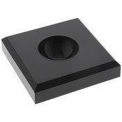 Plymor Black Acrylic Square Display Base with Indented Circle to Hold Egg, Marble, Ball or Sphere, 3" W x 3" D x 0.75" H (1.5" Circle)