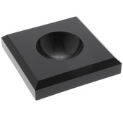 Plymor Black Acrylic Square Display Base with Indented Circle to Hold Egg, Marble, Ball or Sphere, 3.5" W x 3.5" D x 0.75" H (1.875" Circle)