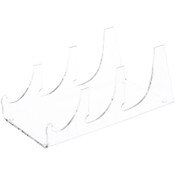 Plymor Clear Acrylic 3 Piece Place Setting Display Holder Stand, 3.25" H x 3.5" W x 7.5" D