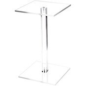 Plymor Clear Acrylic Square Barbell Pedestal Display Riser, 10.5" H x 6" W x 6" D (1/4" thick)