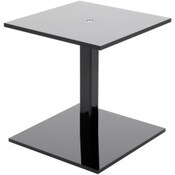 Plymor Black Acrylic Square Barbell Pedestal Display Riser, 6.5" H x 6" W x 6" D (1/4" thick)