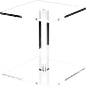 Plymor Clear Acrylic Square Barbell Pedestal Display Riser, 6.5" H x 6" W x 6" D