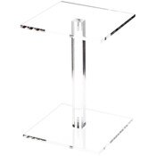 Plymor Clear Acrylic Square Barbell Pedestal Display Riser, 8.5" H x 6" W x 6" D (1/4" thick)