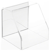Plymor Clear Acrylic Slanted Front Display Case with No Base (Mirrored), 4" x 4" x 4"