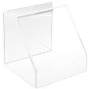 Plymor Clear Acrylic Slanted Front Display Case with No Base (Mirrored), 6" x 6" x 6"