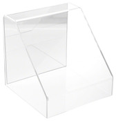 Plymor Clear Acrylic Slanted Front Display Case with No Base (Mirrored), 8" x 8" x 8"