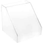 Plymor Clear Acrylic Slanted Front Display Case with No Base, 8" x 8" x 8"