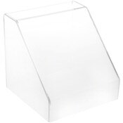 Plymor Clear Acrylic Slanted Front Display Case with No Base, 8" x 8" x 8"
