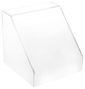Plymor Clear Acrylic Slanted Front Display Case with No Base, 8" x 8" x 8"