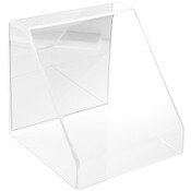 Plymor Clear Acrylic Slanted Front Display Case with No Base (Mirrored), 10" x 10" x 10"