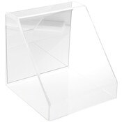 Plymor Clear Acrylic Slanted Front Display Case with No Base (Mirrored), 10" x 10" x 10"