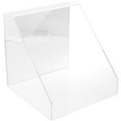 Plymor Clear Acrylic Slanted Front Display Case with No Base (Mirrored), 12" x 12" x 12"