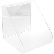 Plymor Clear Acrylic Slanted Front Display Case with No Base (Mirrored), 12" x 12" x 12"