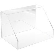 Plymor Clear Acrylic Slanted Front Display Case with No Base (Mirrored), 9" W x 6" D x 6" H