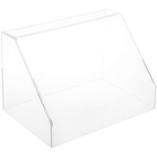 Plymor Clear Acrylic Slanted Front Display Case with No Base, 12" W x 8" D x 8" H