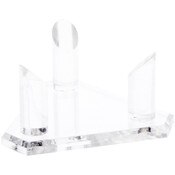 Plymor Clear Acrylic Base with 3 Prongs for Large Sphere or Ball, 2.875" H x 5" W x 4.375" D