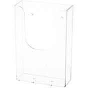 Plymor Clear Acrylic Tri-Fold Brochure Literature Holder (Wall Mount), Fits Documents Up to 4" Wide