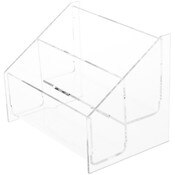 Plymor Clear Acrylic 2-Level Postcard Literature Rack (Countertop), Fits 5.8" x 4.1" Items