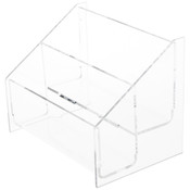 Plymor Clear Acrylic 2-Level Postcard Literature Rack (Countertop), Fits 5.8" x 4.1" Items