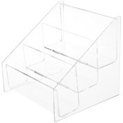 Plymor Clear Acrylic 3-Level Postcard Literature Rack (Countertop), Fits 5.8" x 4.1" Items