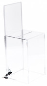 Plymor Clear Acrylic Locking Ballot / Collection Box With Sign Holder, 7" W x 7" D x 11" H (Holds 6.5" x 7" Sign)