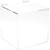 Plymor Clear Acrylic Ballot / Collection / Donation Box, 10" W x 10" D x 10" H