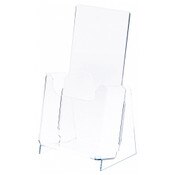 Plymor Clear Acrylic Tri-Fold Brochure Literature Holder (Countertop), Fits Documents Up to 4" Wide
