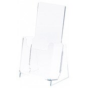Plymor Clear Acrylic Tri-Fold Brochure Literature Holder (Countertop), Fits Documents Up to 4" Wide