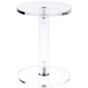 Plymor Clear Acrylic Round Barbell Pedestal Display Riser, 4.25" H x 3" D (3/16" thick)