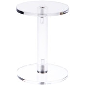 Plymor Clear Acrylic Round Barbell Pedestal Display Riser, 4.25" H x 3" D (3/16" thick)