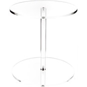 Plymor Clear Acrylic Round Barbell Pedestal Display Riser 12.75" H x 12" D (3/8" thick)