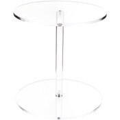 Plymor Clear Acrylic Round Barbell Pedestal Display Riser 16.75" H x 12" D (3/8" thick)