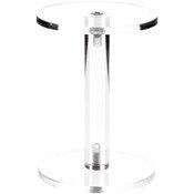 Plymor Clear Acrylic Round Barbell Pedestal Display Riser, 4.25" H x 4.5" D (3/16" thick)