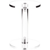 Plymor Clear Acrylic Round Barbell Pedestal Display Riser, 4.25" H x 4.5" D (3/16" thick)